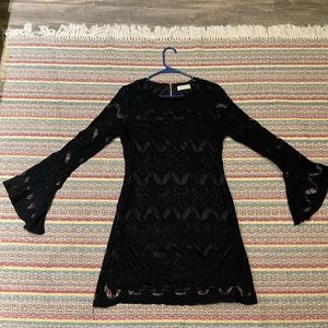 Black crocheted dress